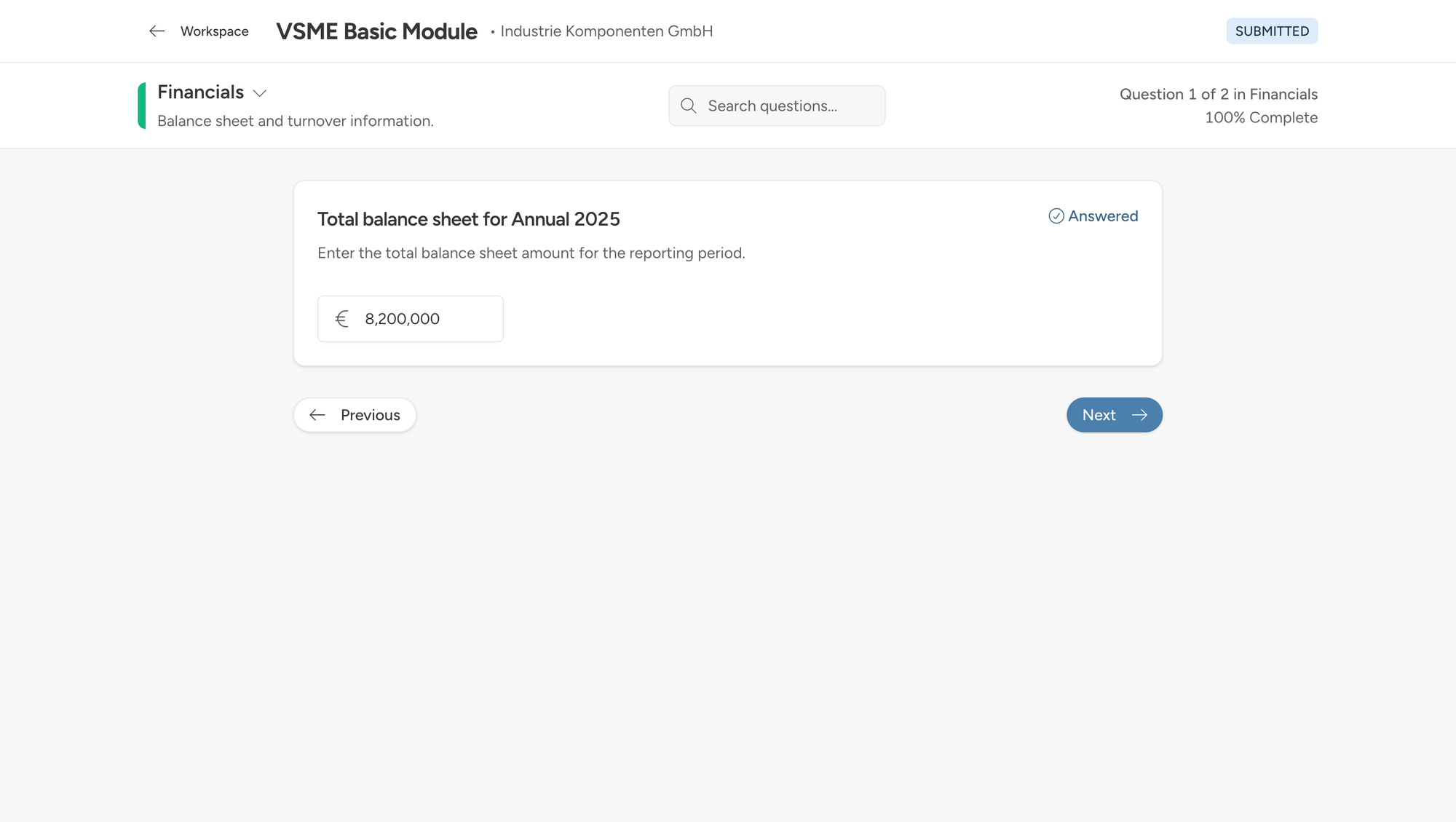 Financial Information Question