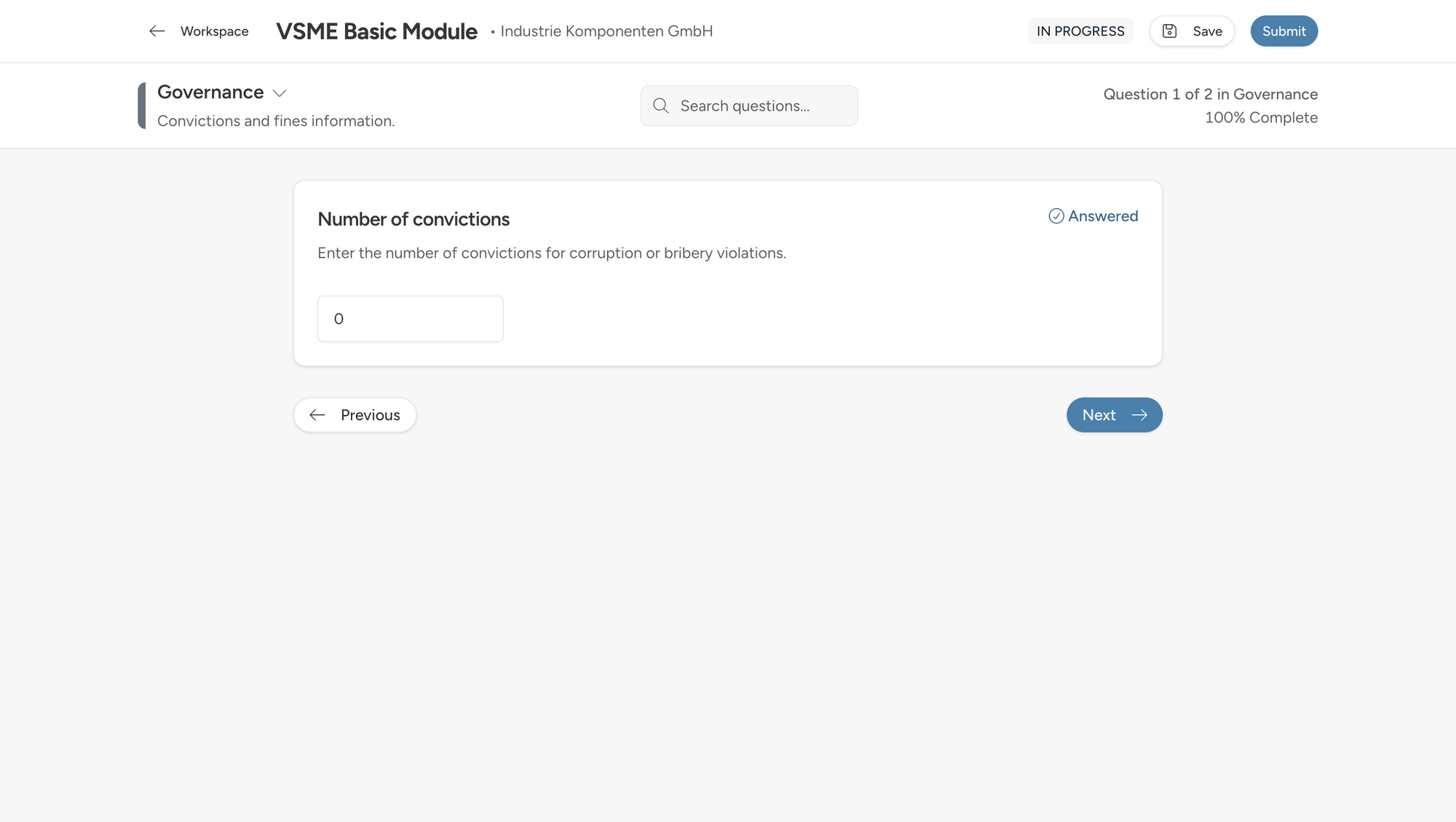 Governance & Ethics - Convictions Question